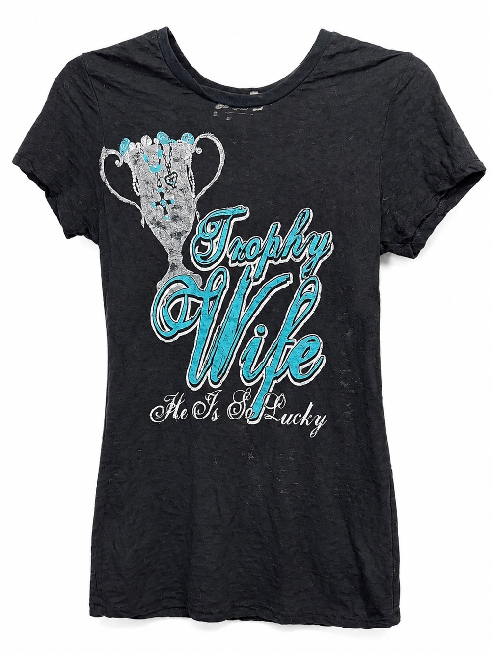 Rebel Rose Trophy Wife Graphic Burnout T-Shirt